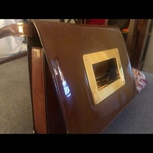 TOM FORD; Never Used, Beautiful Brown Patent, Adjustable Crossbody